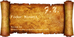 Fodor Ninett névjegykártya